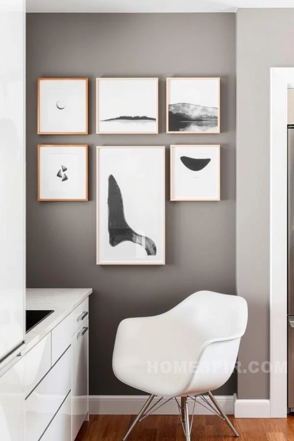 Tranquil Art Nook in Stylish Kitchen Setting