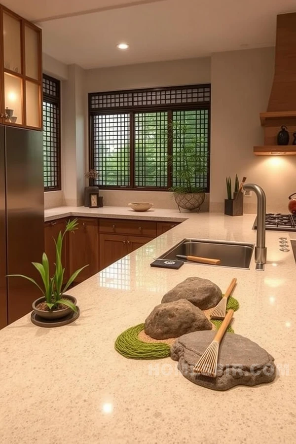 Tranquil Cooking with Zen Countertop Accents