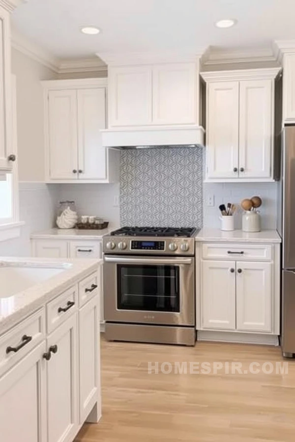 Transitional Kitchen with Soft Beige and Crisp White Tones