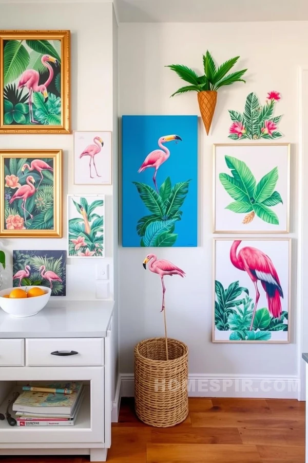 Tropical Art Display in Kitchen Gallery