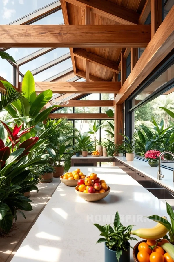 Tropical Kitchen Oasis with Natural Light