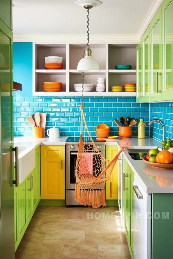 Tropical Kitchen with Bright Accents