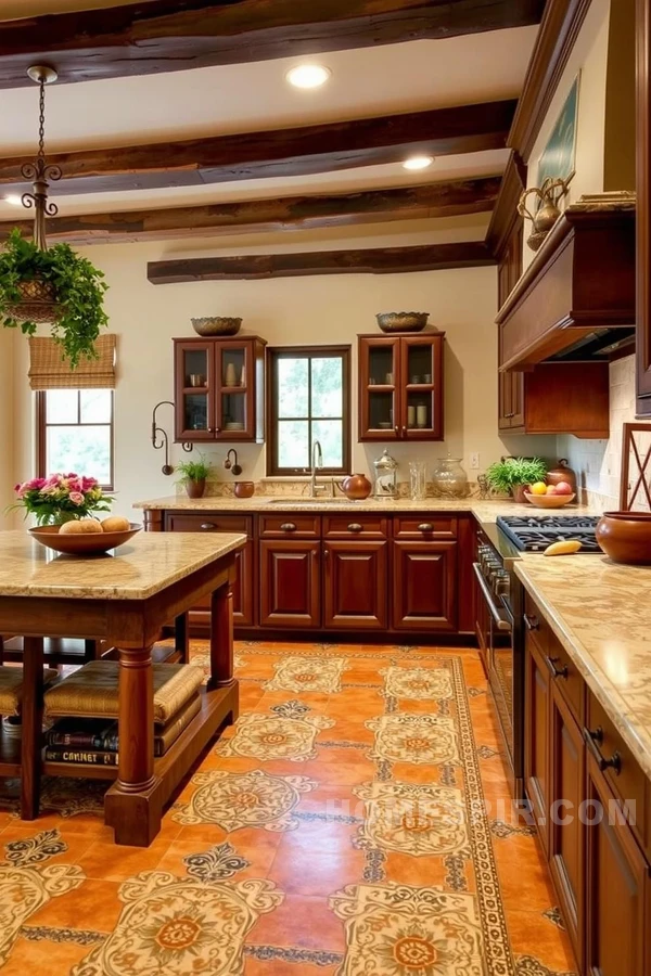 Tuscan Kitchen with Painted Tile Designs