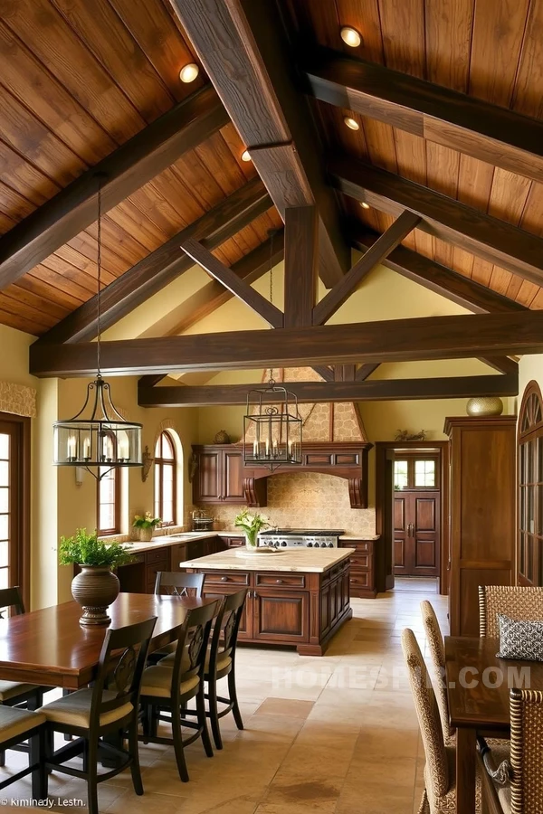 Tuscan Kitchen with Rich Timber Beams