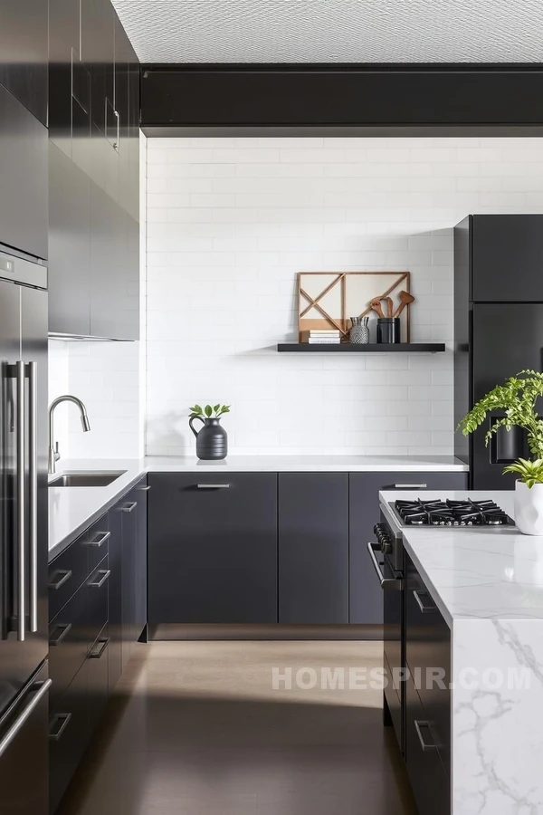 Uncluttered Design in Modern Industrial Kitchen