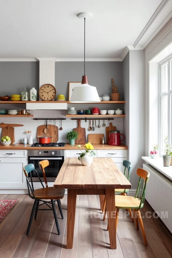 Unique Scandinavian Kitchen with Retro Accessories