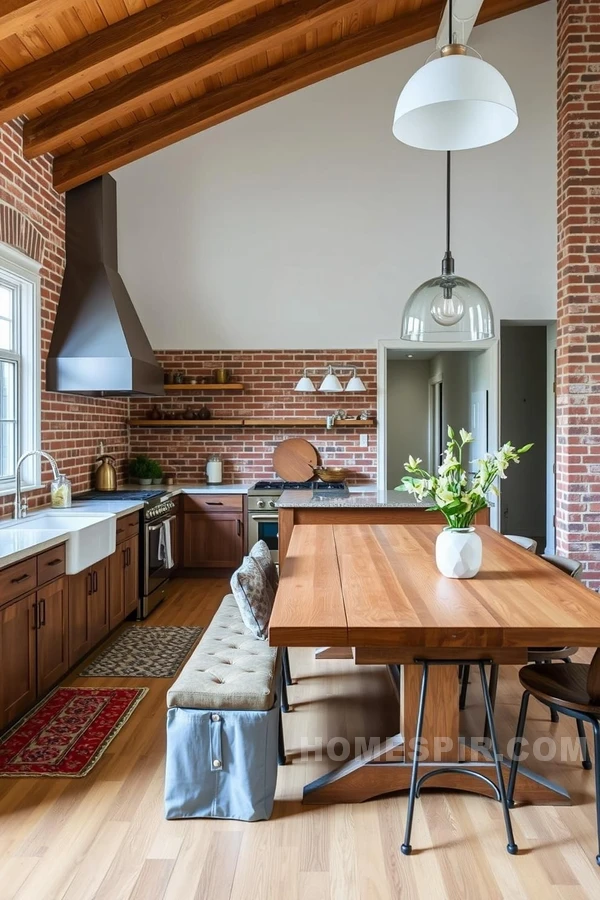 Urban Chic and Suburban Comfort in Transitional Kitchen