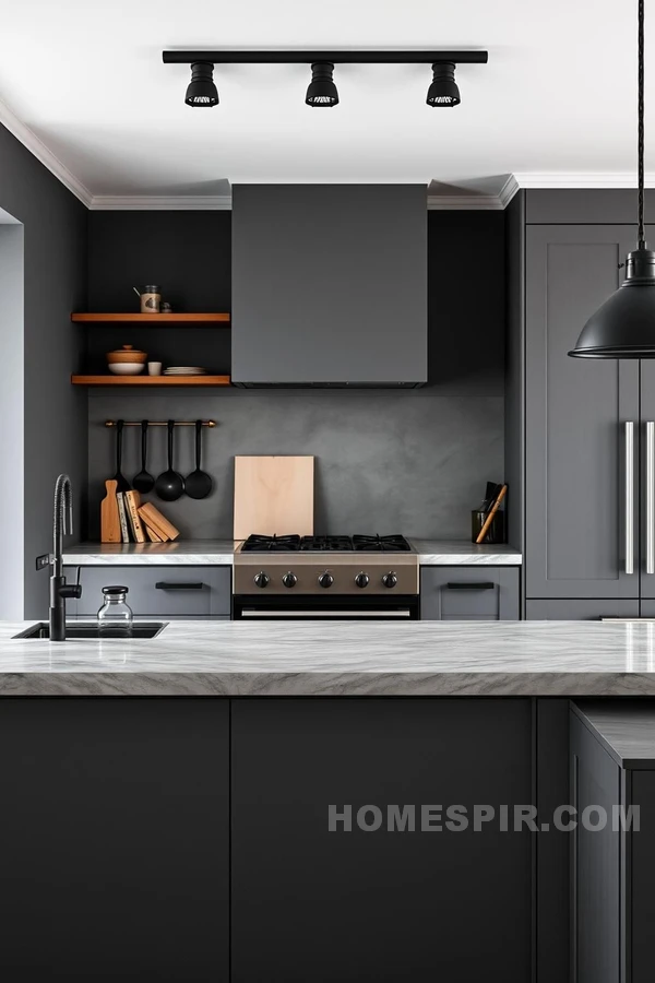 Urban Elegance in Slate Gray Kitchens