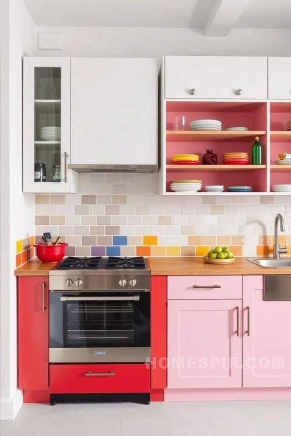 Urban Kitchen Design with Colorful Accents