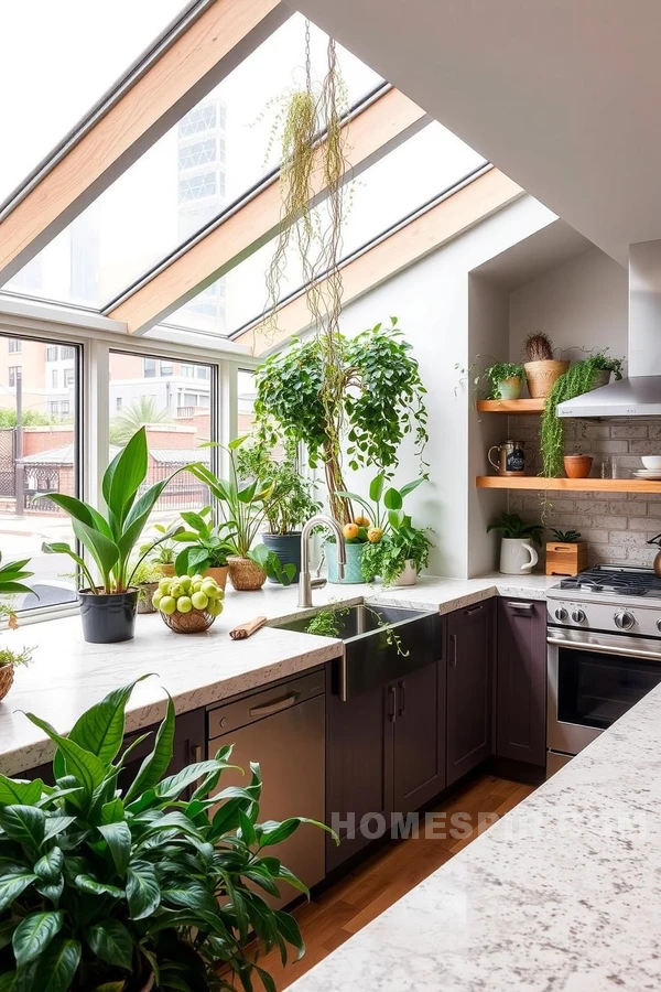 Urban Kitchens with Calming Nature Touches