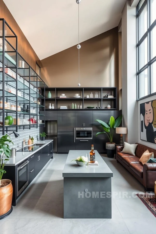 Urban Loft Open Kitchen with Sophistication