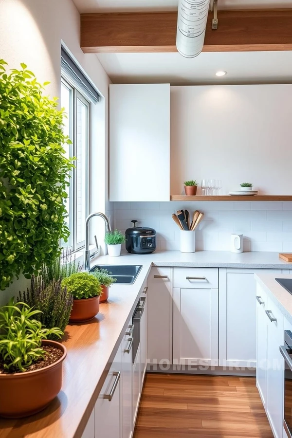 Vertical Herb Garden in Contemporary Kitchen