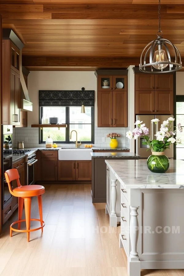 Vibrant Accents in Neutral Kitchen