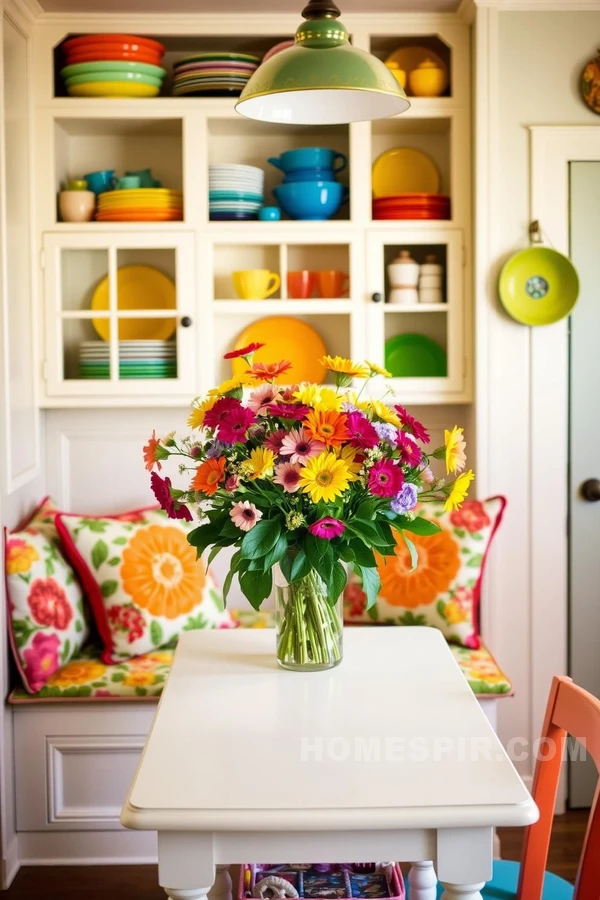 Vibrant and Cheerful Country Cottage Kitchen Nook