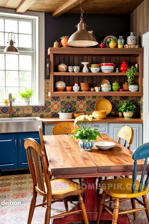 Vibrant Artisan Kitchen with Handcrafted Tiles