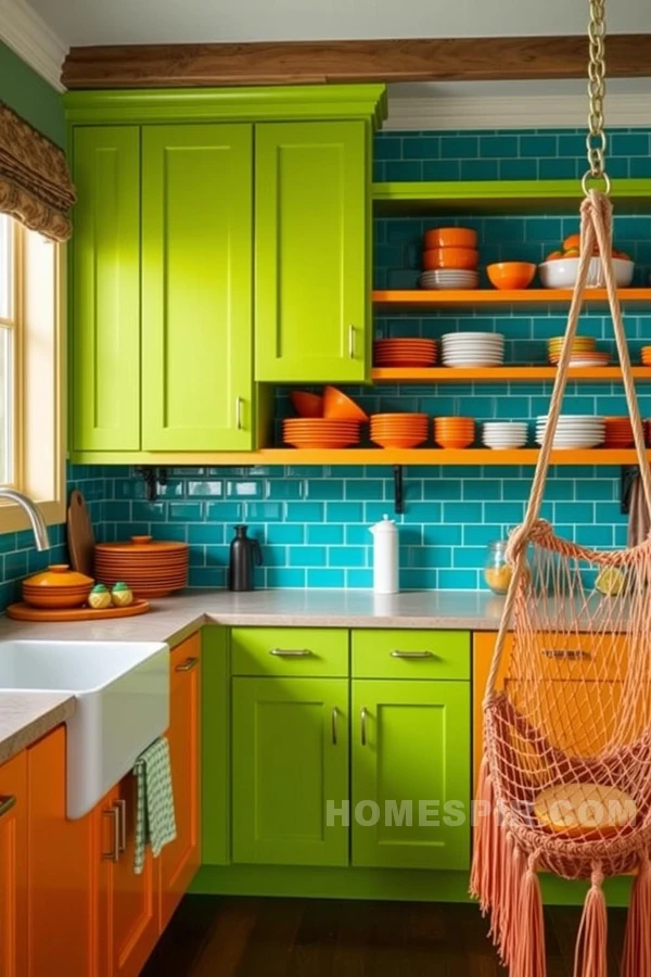 Vibrant Colorful Tropical Kitchen Paradise