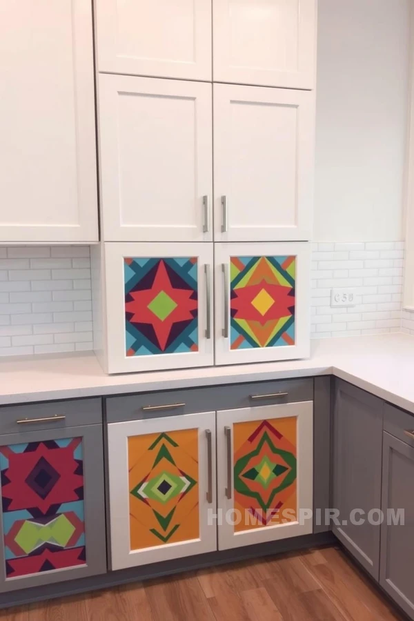 Vibrant Geometric Pattern Cabinets