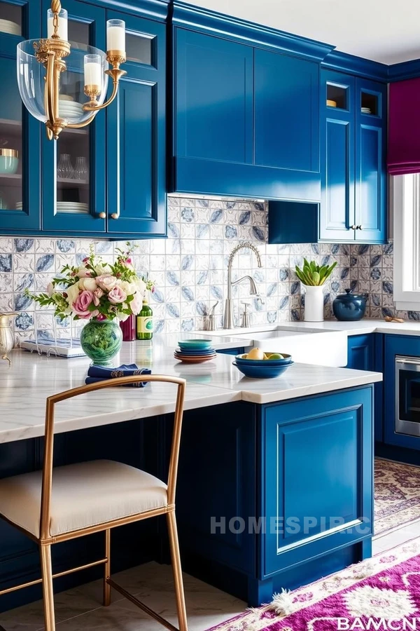 Vibrant Glam Kitchen with Bold Color Palette