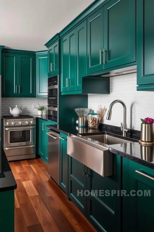 Vibrant Kitchen with Sapphire and Emerald Hues