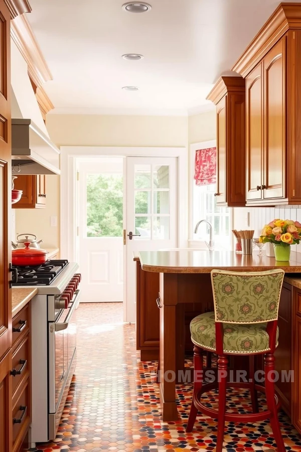 Vibrant Mosaic Tiles in Classic Kitchen Decor