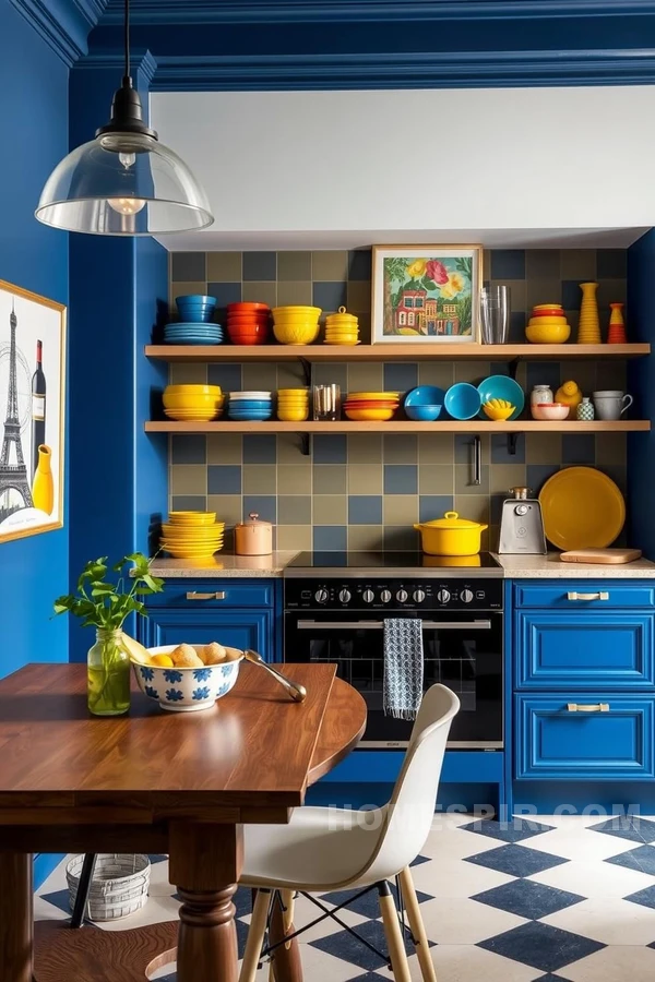 Vibrant Parisian Kitchen Colors