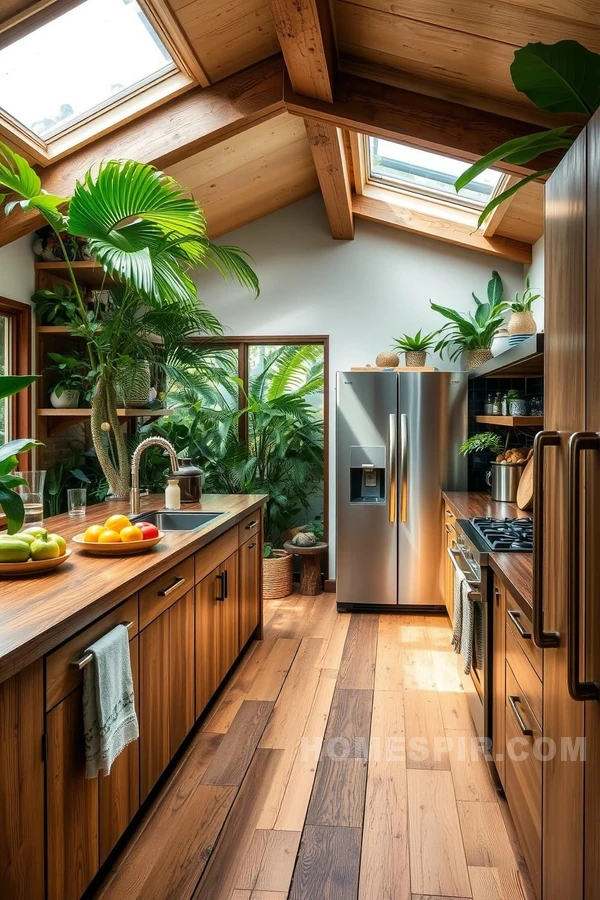 Vibrant Recycled Glass Tropical Kitchen