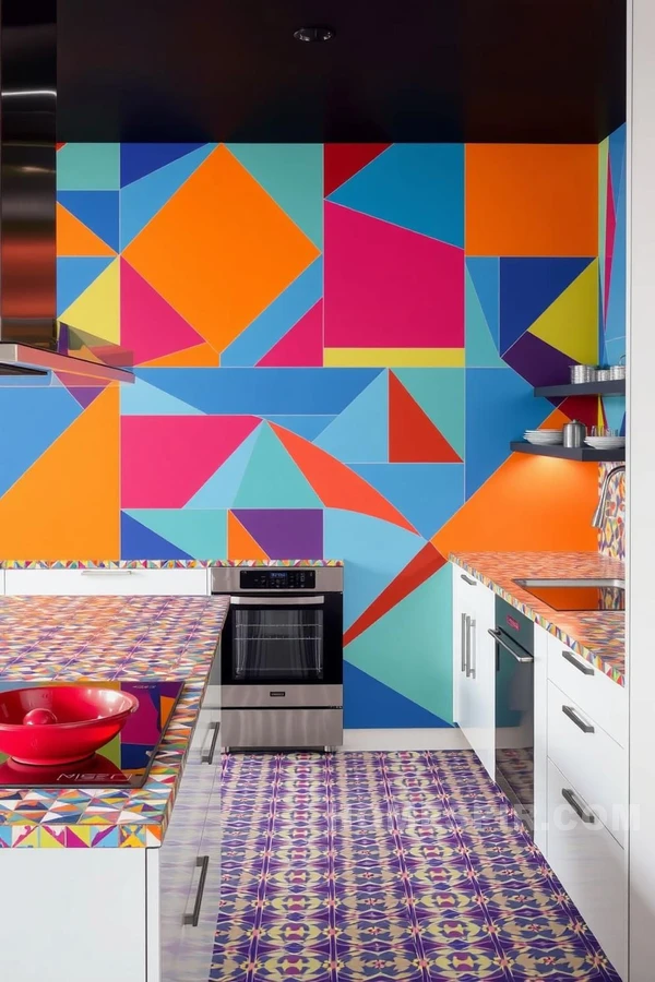 Vibrant Shapes Accentuating Kitchen Space