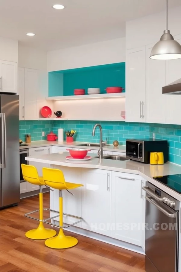 Vibrant Teal and Yellow Kitchen Accents