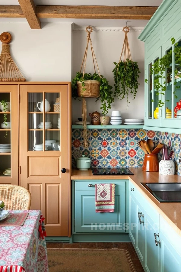 Vibrant Tropical Kitchen with Textures