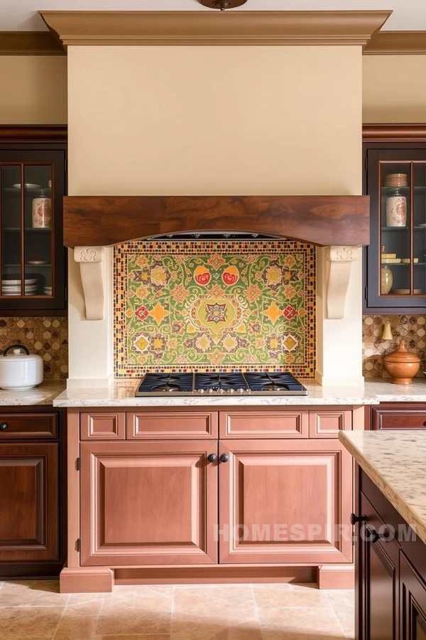 Vibrant Tuscan Mosaic Tile Backsplash