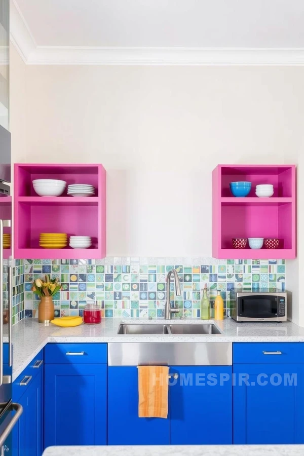 Vibrant Urban Kitchen with Bold Colors