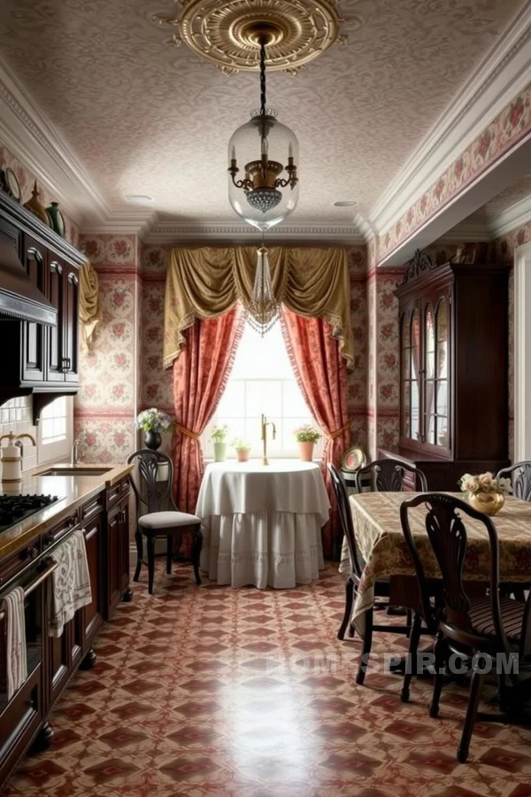 Victorian Design Kitchen with Brass Accents