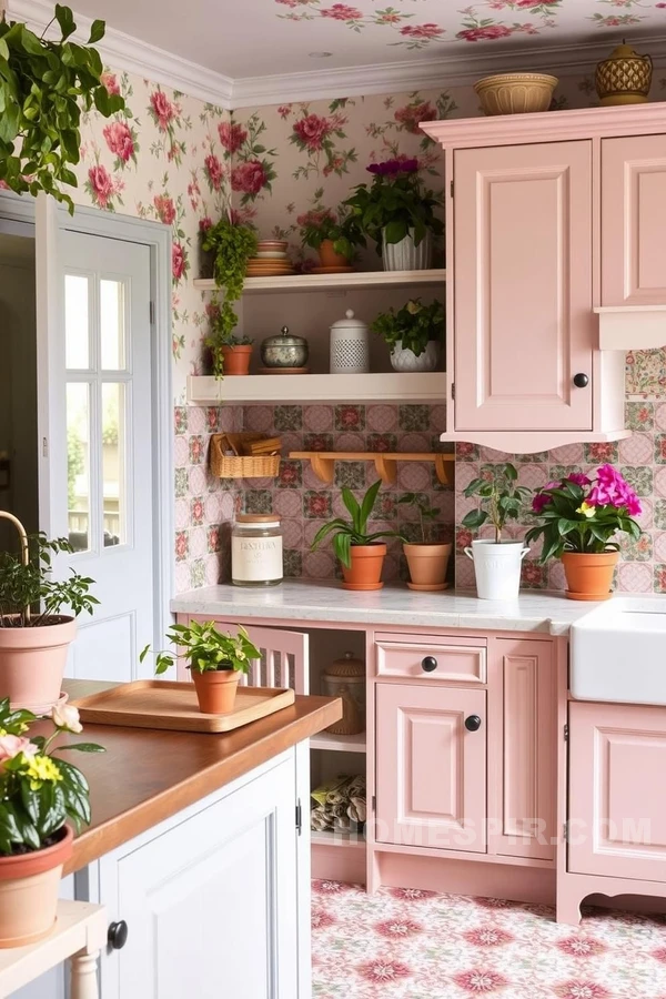 Victorian Kitchen with Floral Motifs