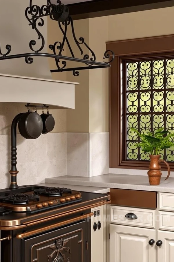 Victorian Kitchen with Metal Lattice Window