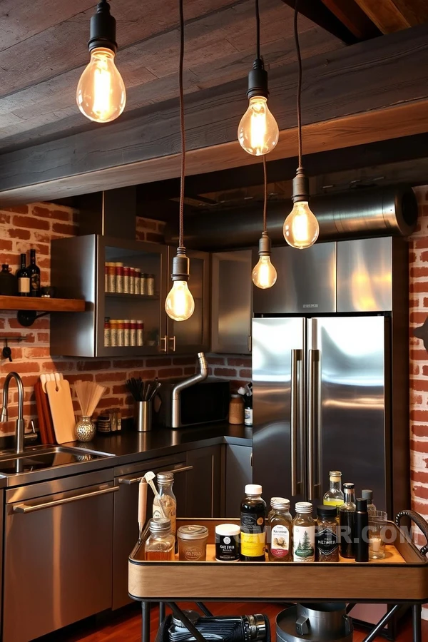 Vintage and Modern Blend in Cozy Industrial Kitchen