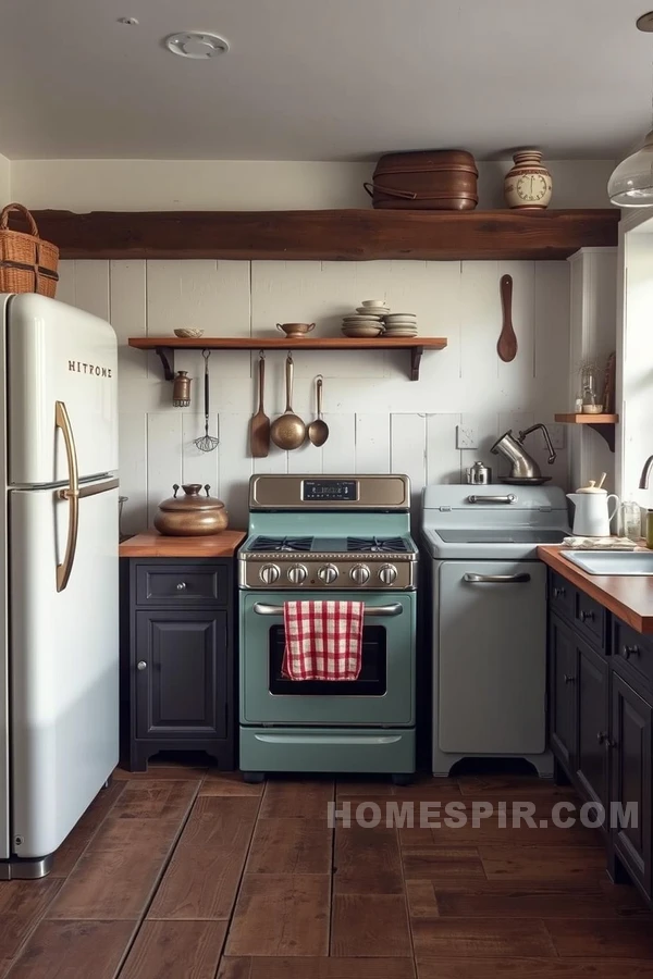 Vintage Appliances in Rustic Kitchen