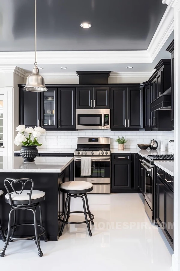 Vintage Bar Stools in Modern Chic Kitchen