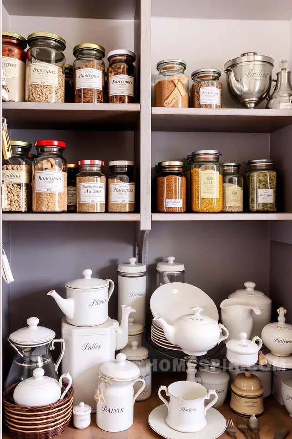 Vintage Charm in Parisian Pantry Arrangement