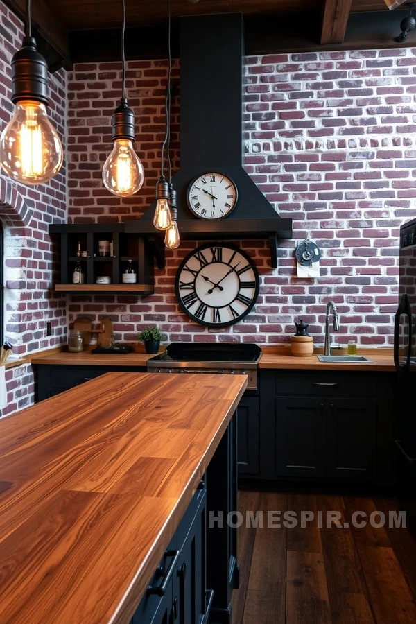 Vintage Clock in Modern Kitchen