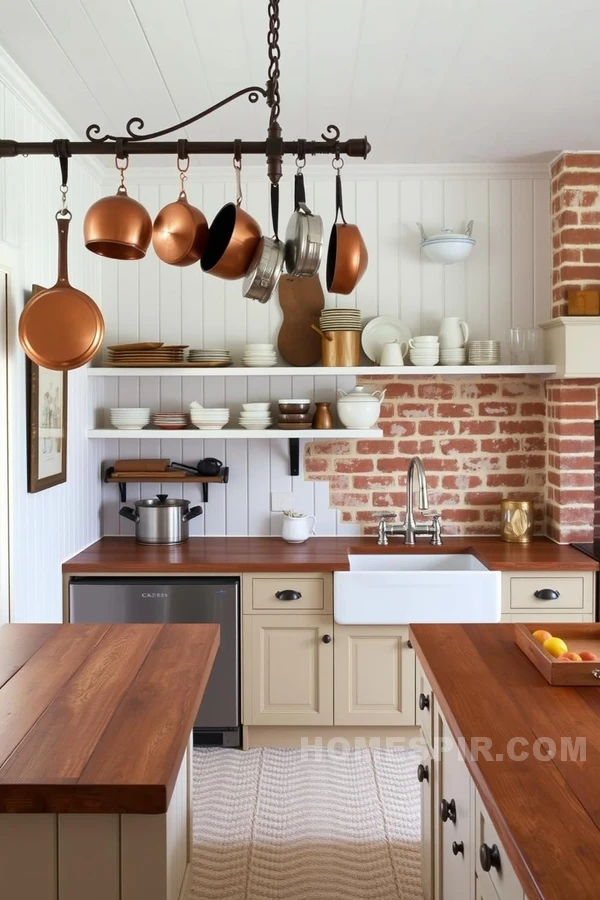 Vintage Crockery in Elegant Cottage Style Kitchen