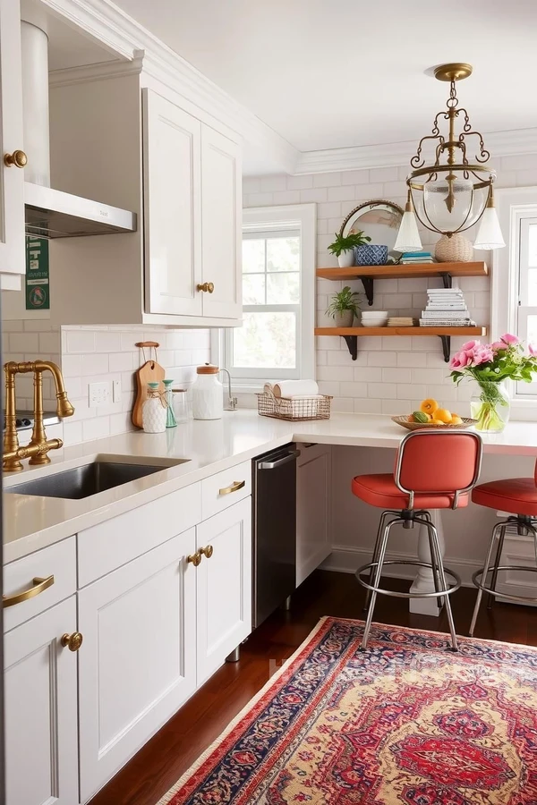 Vintage Glam Charm in Modern Kitchen