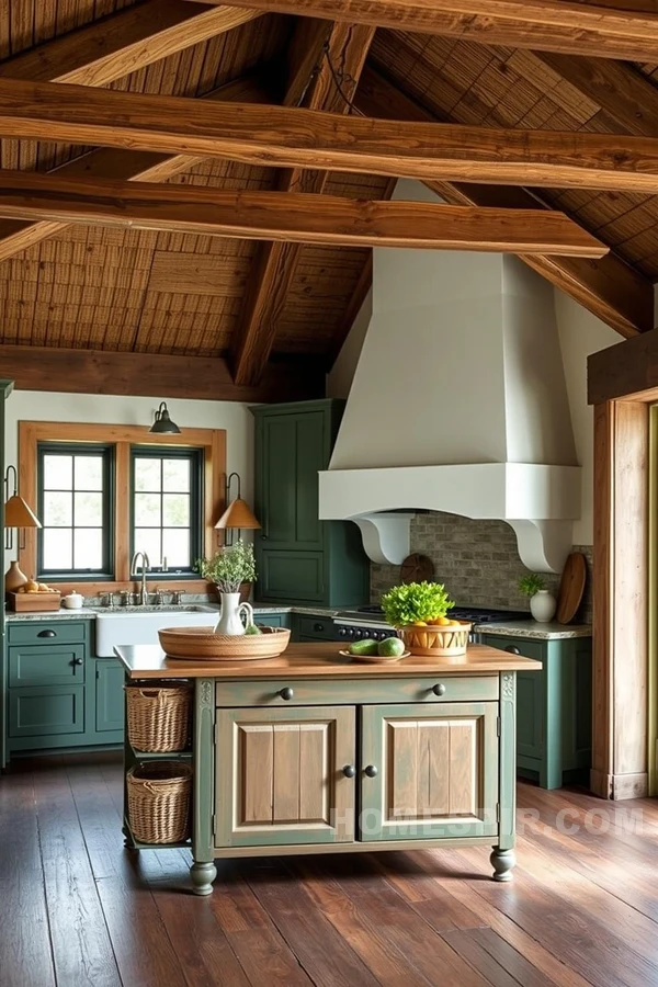 Vintage Island in a Traditional Kitchen