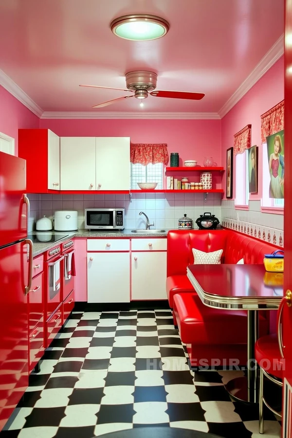 Vintage Kitchen with Checkered Flooring