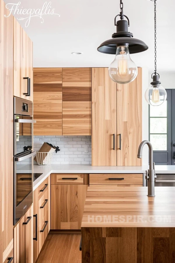 Vintage Lighting and Wooden Kitchen Elements