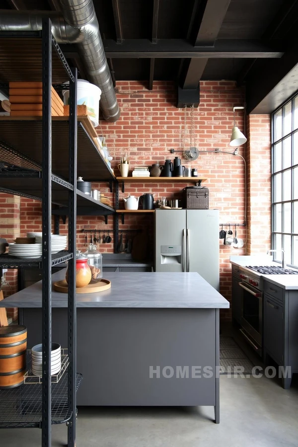 Vintage Metal Storage and Brick Walls