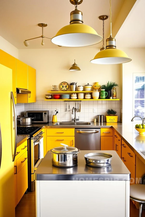 Vintage Metalware in Sunny Retro Kitchen