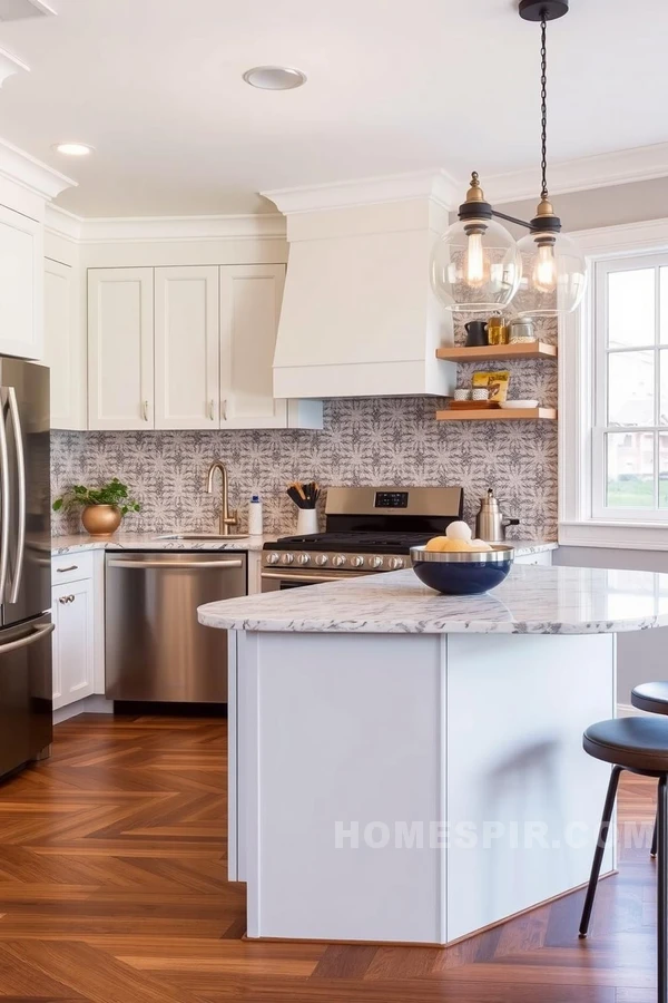 Vintage Pendant Lights Adorn Elegant Kitchen