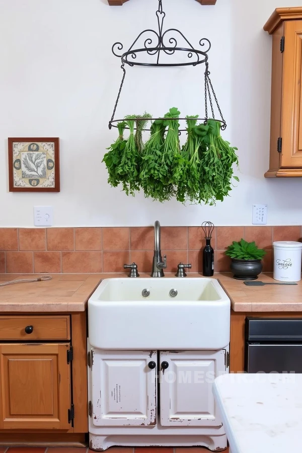 Vintage Sink and Terracotta Tiles Harmony