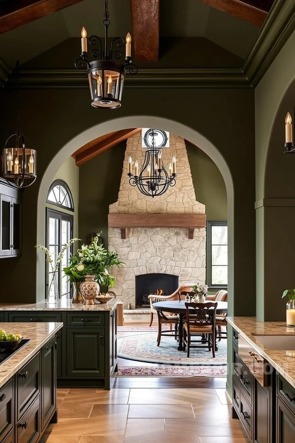 Vintage Wrought Iron Lighting in Mediterranean Manor