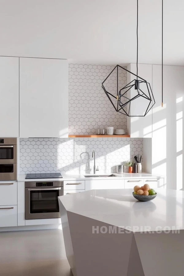 Visually Dynamic Geometric Contemporary Kitchen